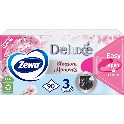 Zewa Deluxe papír zsebkendő 3 rétegű 90db Water Lily