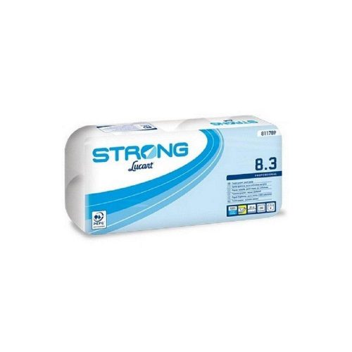 Lucart Strong 8.3 háztartási toalettpapír, 3 rétegű, 250 lapos, 9x8 tekercs/zsák