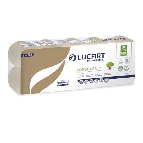 Lucart ECO Natural háztartási toalettpapír 2 rétegű, 180 lapos, 10 tekercses