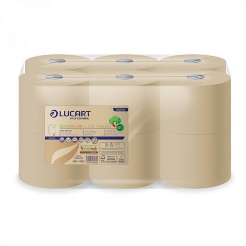 Lucart L-One Eco Natural 180m toalettpapír, 2réteg, belső/pont, laponkénti adagolású